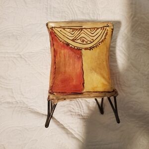 Artisan Mixed-Media Home Sculpture in Yellow and Orange